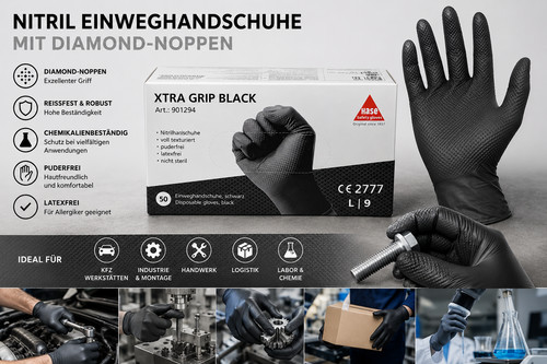 Hase xtra grip - black, nitril